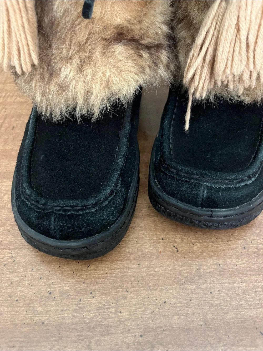 Easy Spirit Black and Brown Faux Fur Winter Boots